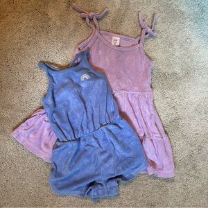Kids Lavender and Blue Romper Set